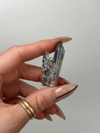 Specular Hematite Laser Quartz Point, J Hematoid QuartzAfghanistan - Haus of Moss + Moon