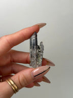 Specular Hematite Laser Quartz Point, J Hematoid QuartzAfghanistan - Haus of Moss + Moon