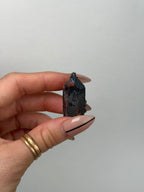 Specular Hematite Laser Quartz Point, L Hematoid QuartzAfghanistan - Haus of Moss + Moon