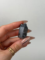 Specular Hematite Laser Quartz Point, L Hematoid QuartzAfghanistan - Haus of Moss + Moon