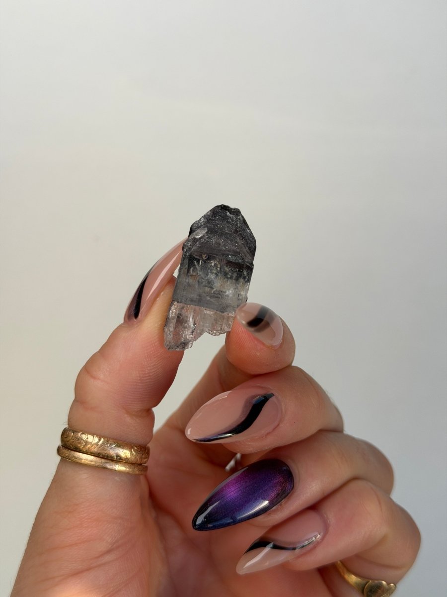 Specular Hematite Laser Quartz Point, U22 Hematoid QuartzAfghanistan - Haus of Moss + Moon