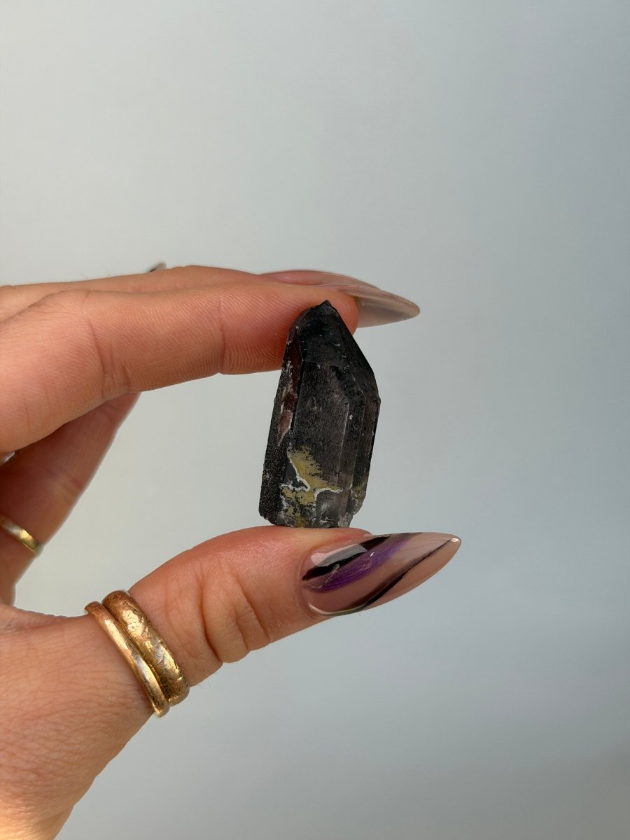 Specular Hematite Laser Quartz Point, U Hematoid QuartzAfghanistan - Haus of Moss + Moon