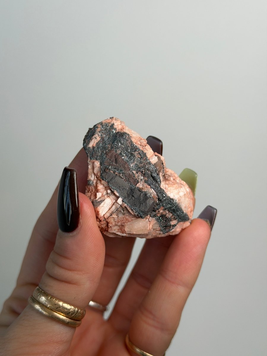 Specularite and Hematite in Baryte, Cumbria Specular Hematite QuartzCumbria - Haus of Moss + Moon