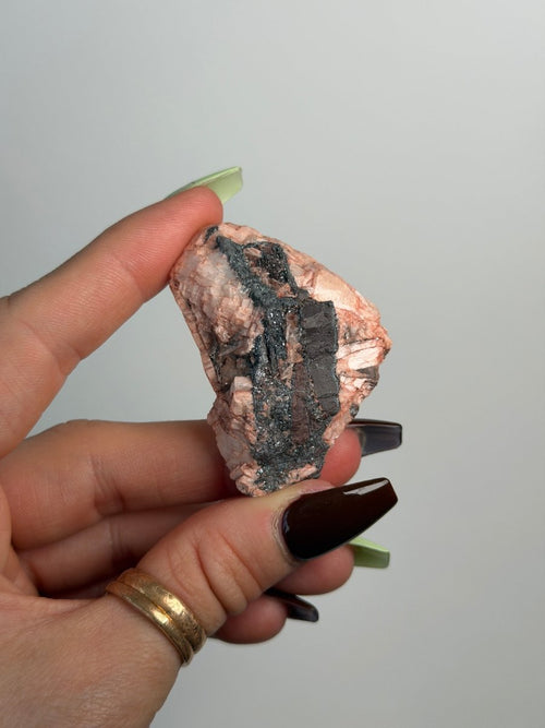 Specularite and Hematite in Baryte, Cumbria Specular Hematite QuartzCumbria - Haus of Moss + Moon