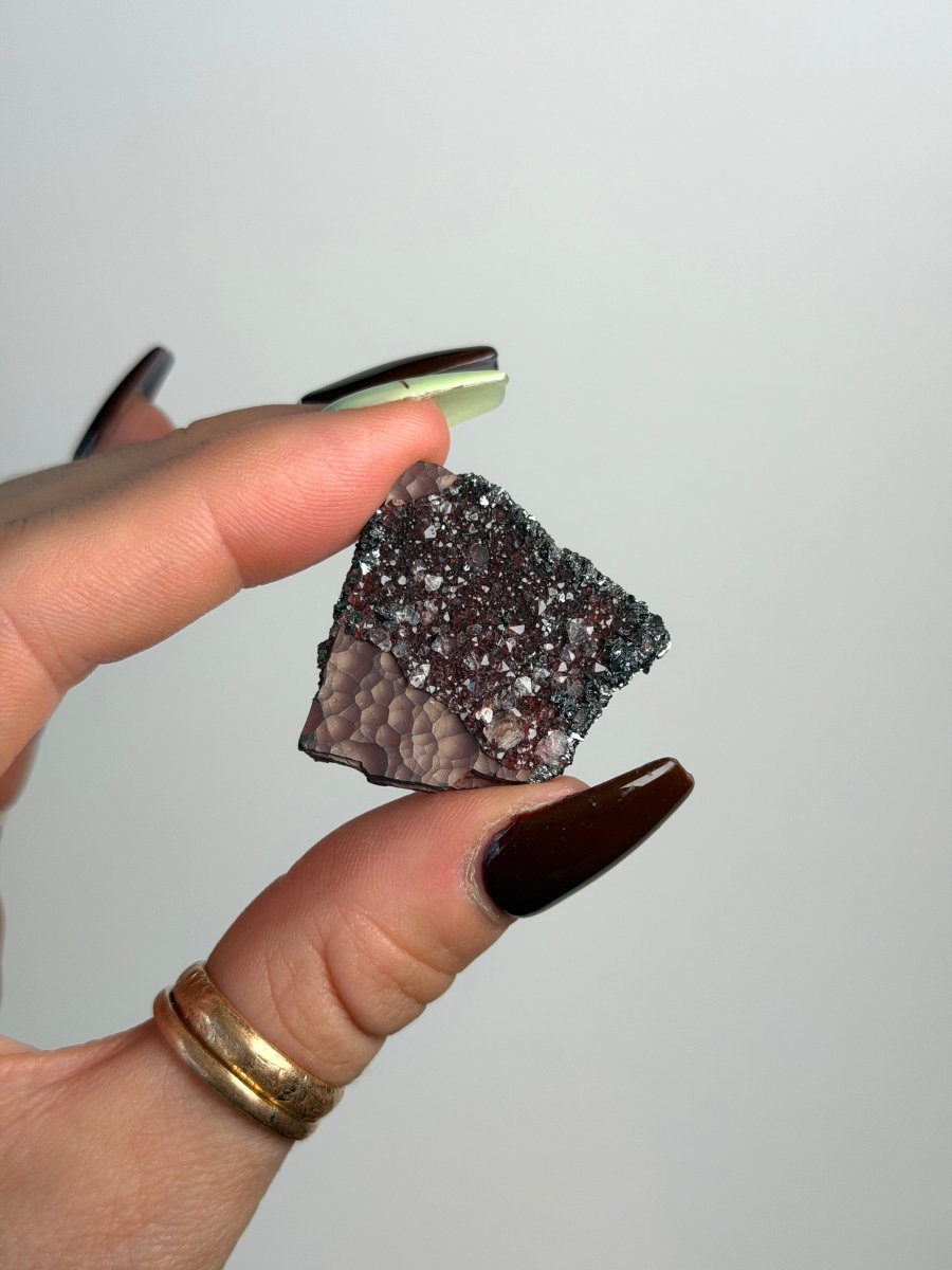 Specularite and Quartz on Hematite Kidney Ore, Cumbria Specular Hematite QuartzCumbria - Haus of Moss + Moon