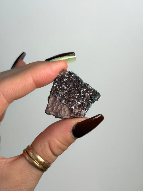 Specularite and Quartz on Hematite Kidney Ore, Cumbria Specular Hematite Quartz Cumbria - Haus of Moss + Moon