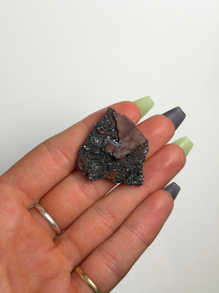 Specularite and Quartz on Hematite Kidney Ore, Cumbria Specular Hematite QuartzCumbria - Haus of Moss + Moon