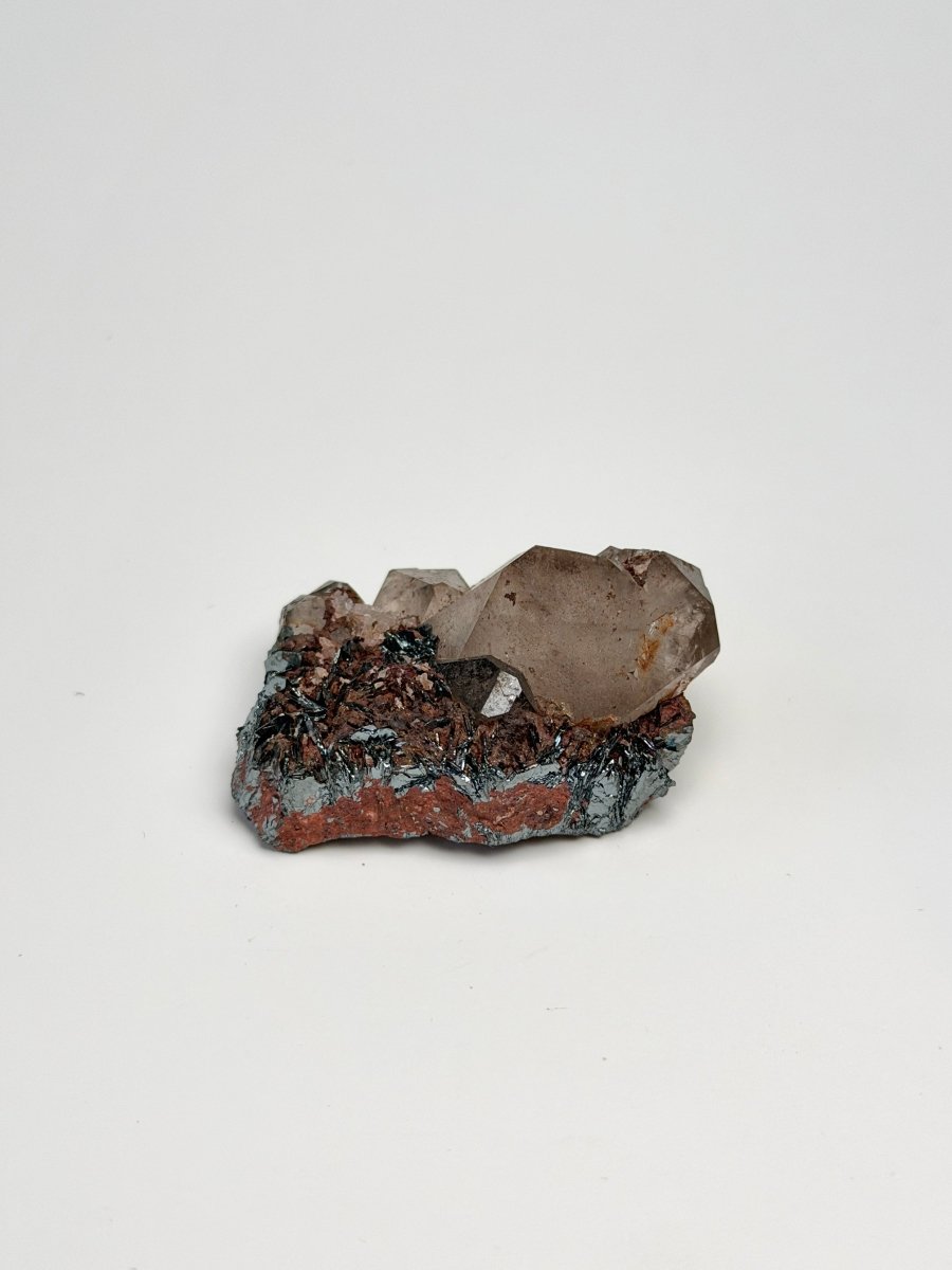 Specularite and Smoky Quartz on Hematite, Cumbria Specular Hematite QuartzCumbria - Haus of Moss + Moon