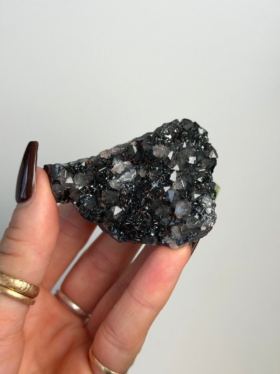 Specularite and Smoky Quartz on Hematite, Cumbria Specular Hematite QuartzCumbria - Haus of Moss + Moon