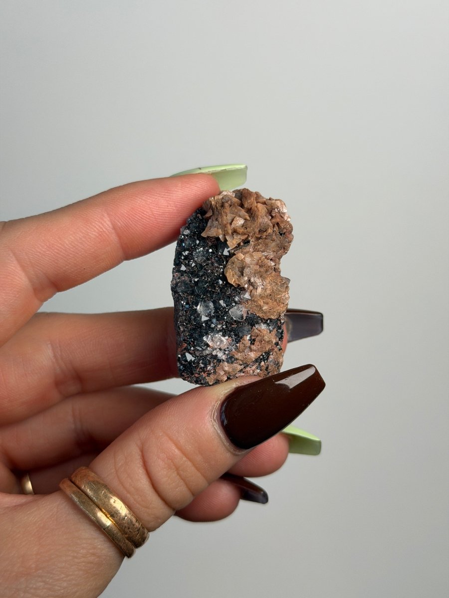 Specularite, Quartz and Dolamite on Hematite, Cumbria Specular Hematite QuartzCumbria - Haus of Moss + Moon