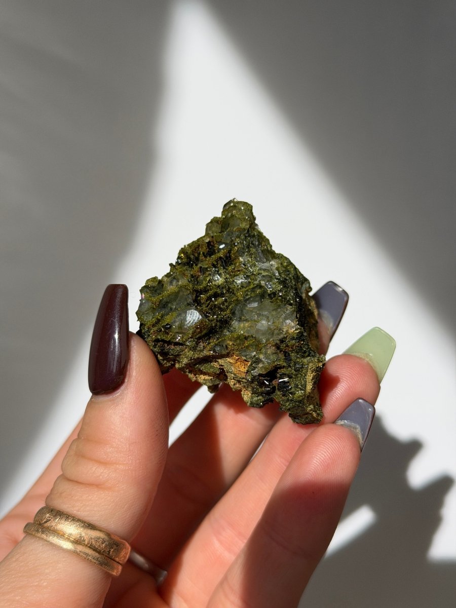 Turkish Forest Epidote and Quartz, A1 Epidote QuartzTurkey - Haus of Moss + Moon