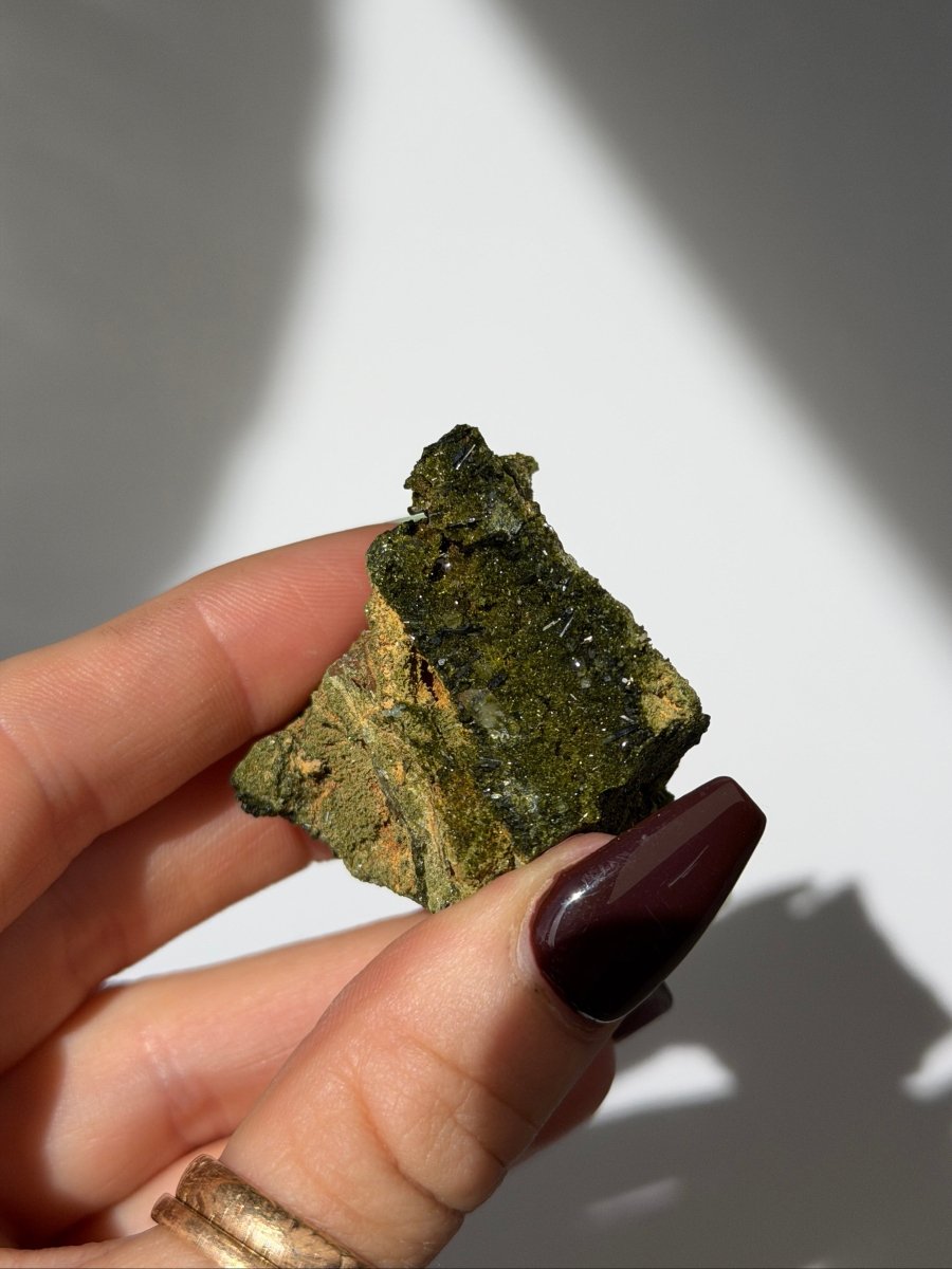 Turkish Forest Epidote and Quartz, A1 Epidote QuartzTurkey - Haus of Moss + Moon