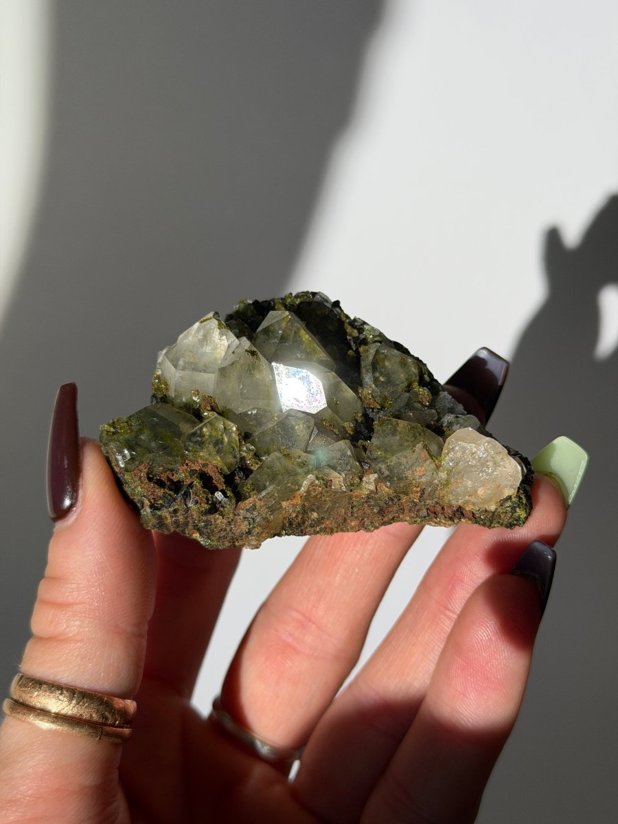 Turkish Forest Epidote and Quartz, A Epidote Quartz Turkey - Haus of Moss + Moon