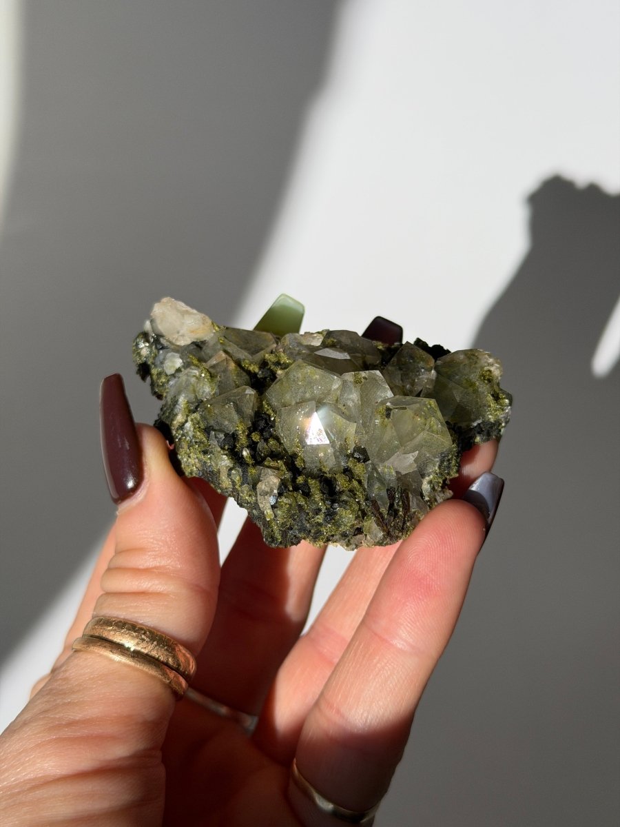 Turkish Forest Epidote and Quartz, A Epidote Quartz Turkey - Haus of Moss + Moon
