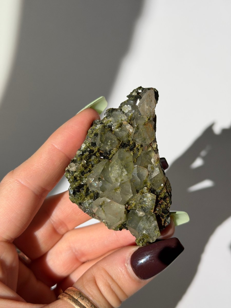 Turkish Forest Epidote and Quartz, A Epidote Quartz Turkey - Haus of Moss + Moon