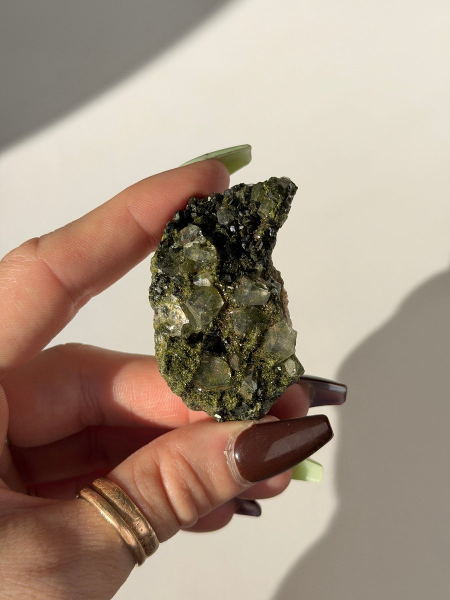 Turkish Forest Epidote and Quartz, B2 Epidote QuartzTurkey - Haus of Moss + Moon