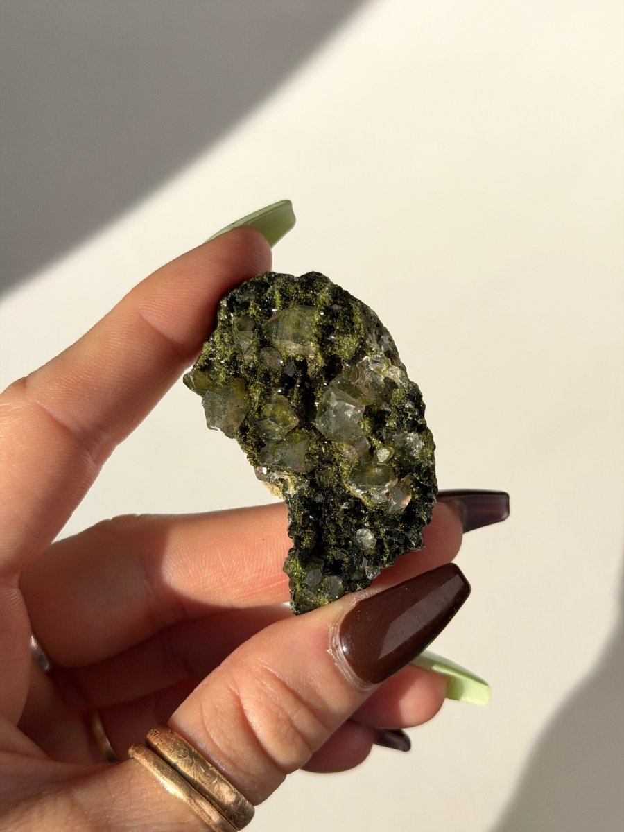 Turkish Forest Epidote and Quartz, B2 Epidote QuartzTurkey - Haus of Moss + Moon