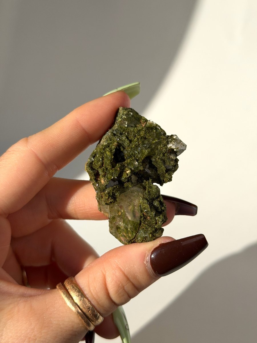 Turkish Forest Epidote and Quartz, C3 Epidote QuartzTurkey - Haus of Moss + Moon
