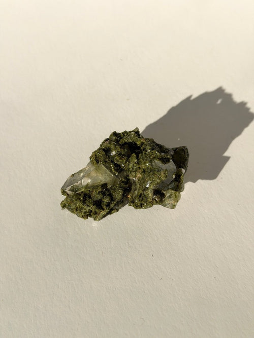 Turkish Forest Epidote and Quartz, C3 Epidote Quartz Turkey - Haus of Moss + Moon