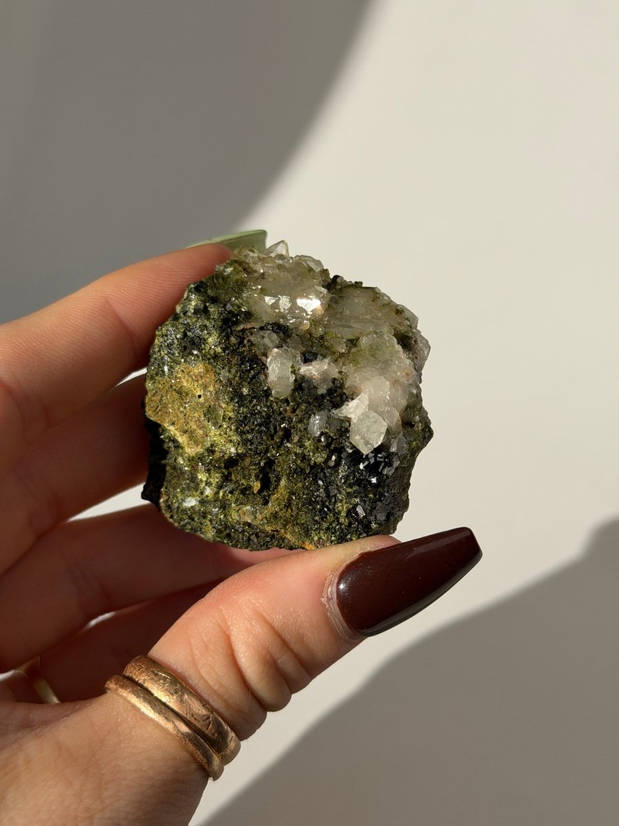 Turkish Forest Epidote and Quartz, E5 Epidote QuartzTurkey - Haus of Moss + Moon