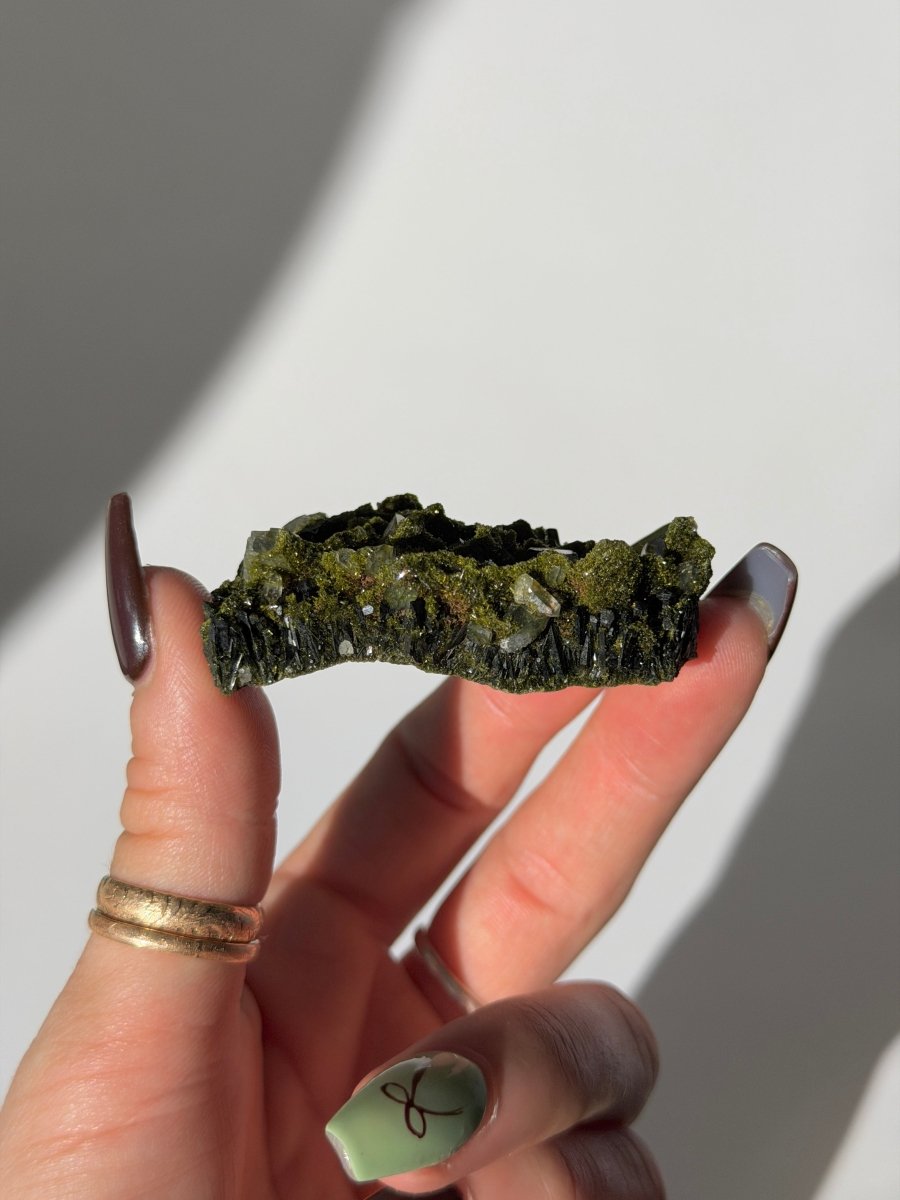 Turkish Forest Epidote and Quartz, E Epidote QuartzTurkey - Haus of Moss + Moon