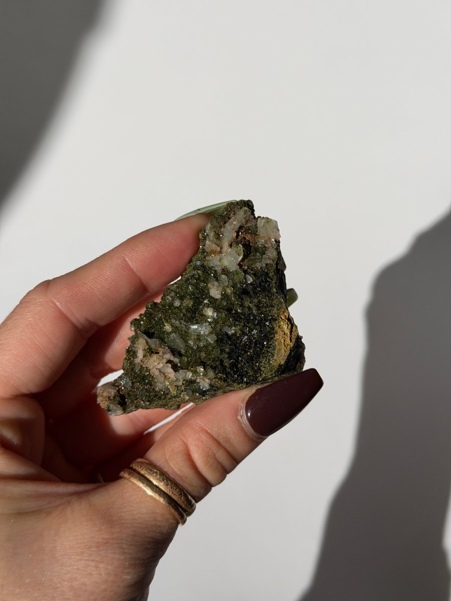 Turkish Forest Epidote and Quartz, F Epidote QuartzTurkey - Haus of Moss + Moon