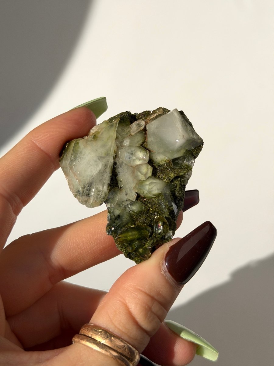 Turkish Forest Epidote and Quartz, I9 Epidote QuartzTurkey - Haus of Moss + Moon