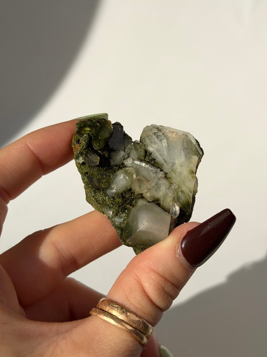Turkish Forest Epidote and Quartz, I9 Epidote QuartzTurkey - Haus of Moss + Moon