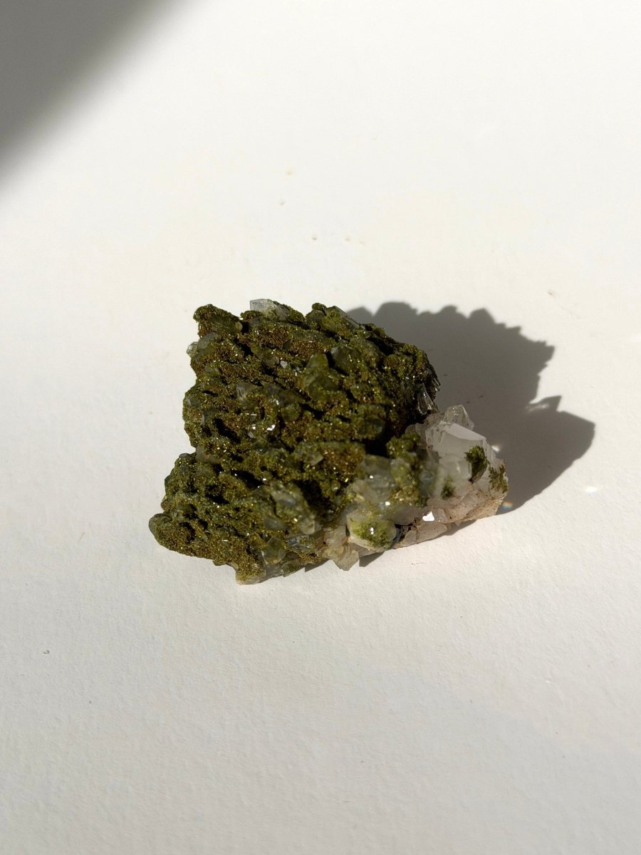 Turkish Forest Epidote and Quartz, J10 Epidote QuartzTurkey - Haus of Moss + Moon
