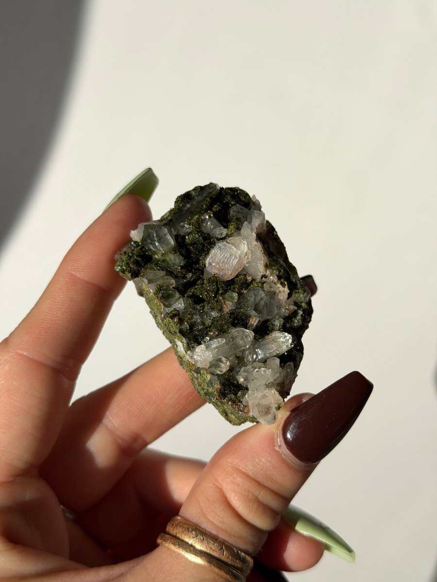 Turkish Forest Epidote and Quartz, J Epidote QuartzTurkey - Haus of Moss + Moon