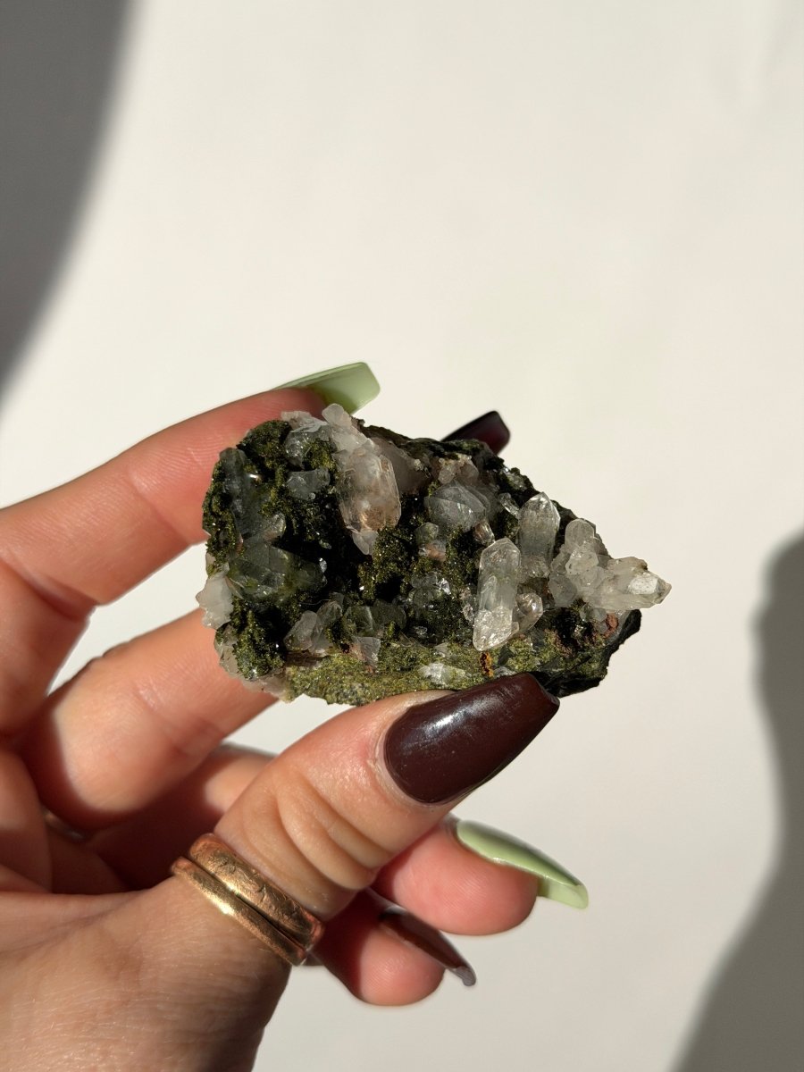 Turkish Forest Epidote and Quartz, J Epidote QuartzTurkey - Haus of Moss + Moon