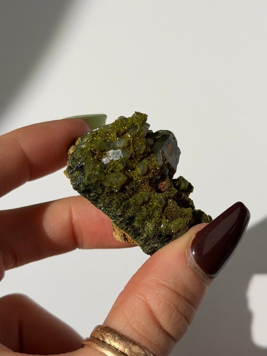 Turkish Forest Epidote and Quartz, K11 Epidote QuartzTurkey - Haus of Moss + Moon