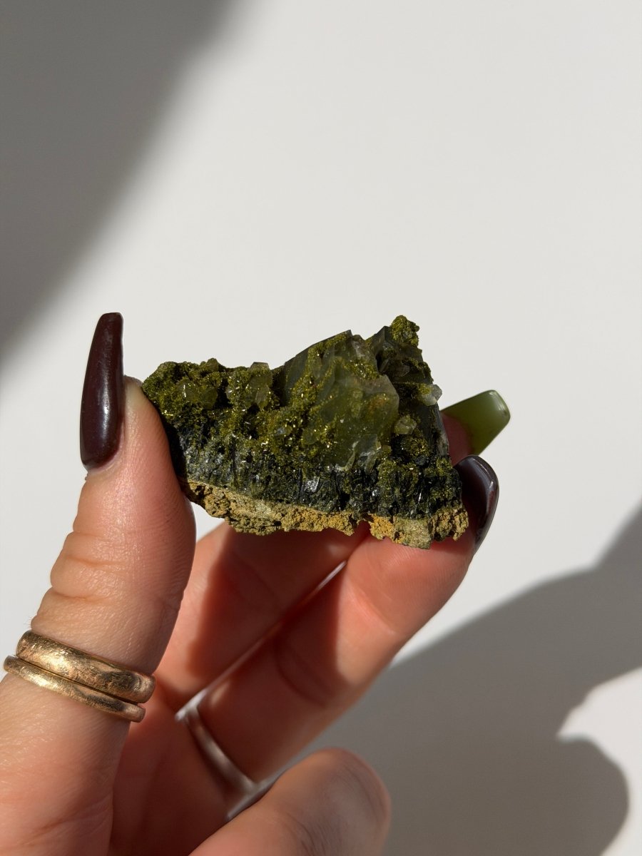 Turkish Forest Epidote and Quartz, K11 Epidote QuartzTurkey - Haus of Moss + Moon