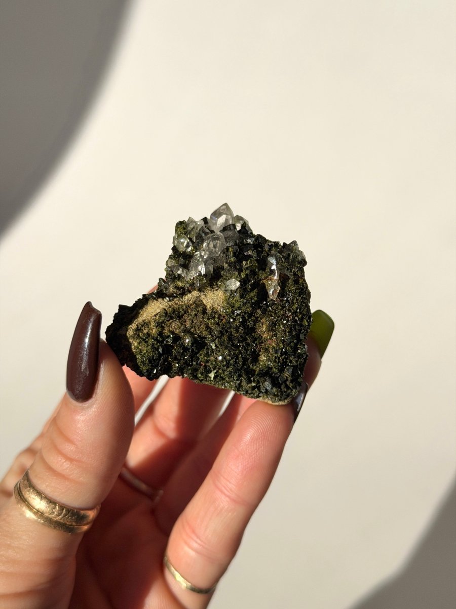 Turkish Forest Epidote and Quartz, K Epidote QuartzTurkey - Haus of Moss + Moon