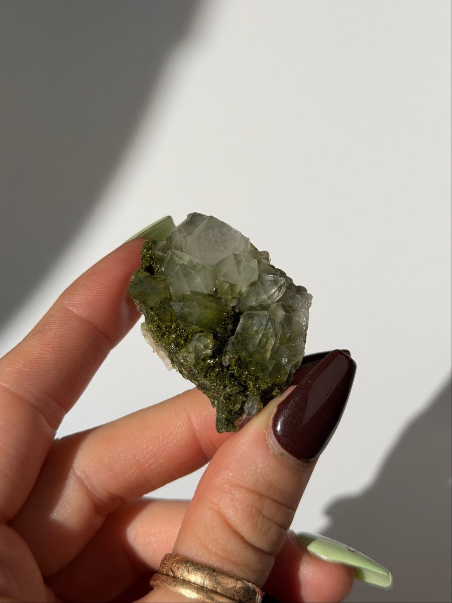 Turkish Forest Epidote and Quartz, L12 Epidote QuartzTurkey - Haus of Moss + Moon