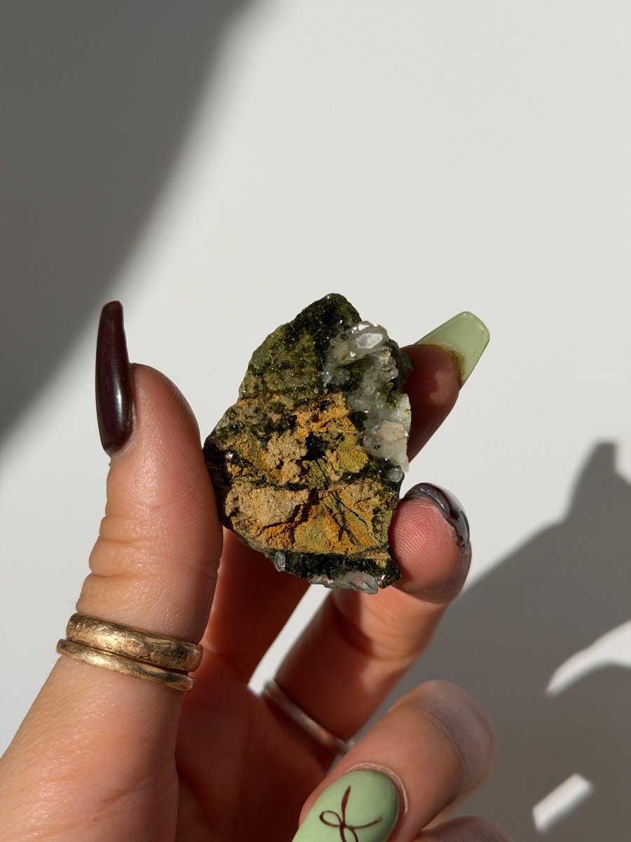 Turkish Forest Epidote and Quartz, L12 Epidote QuartzTurkey - Haus of Moss + Moon