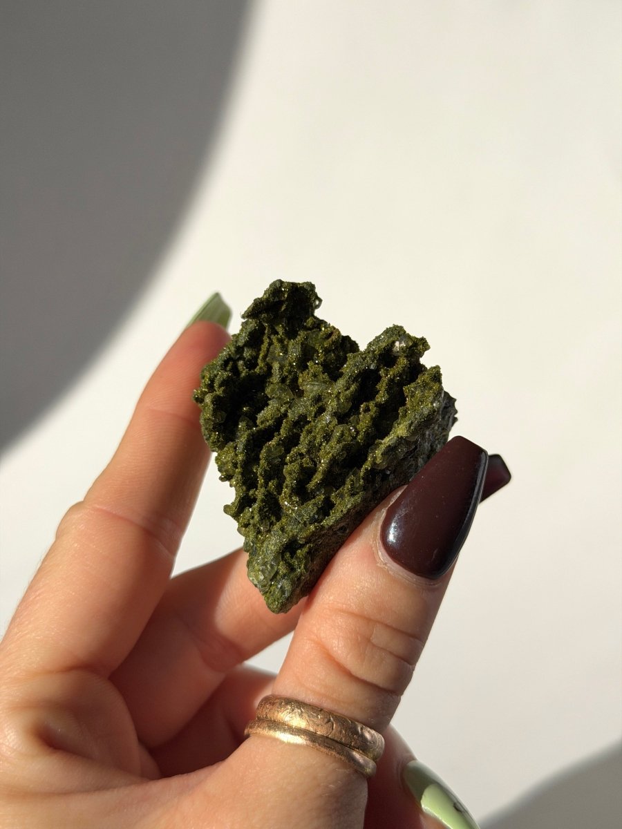 Turkish Forest Epidote and Quartz, L Epidote QuartzTurkey - Haus of Moss + Moon