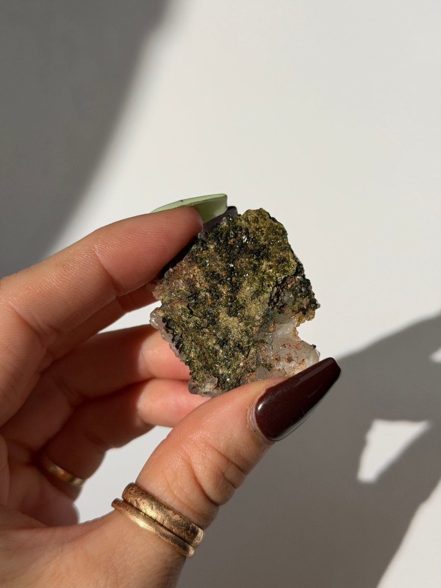 Turkish Forest Epidote and Quartz, M13 Epidote QuartzTurkey - Haus of Moss + Moon