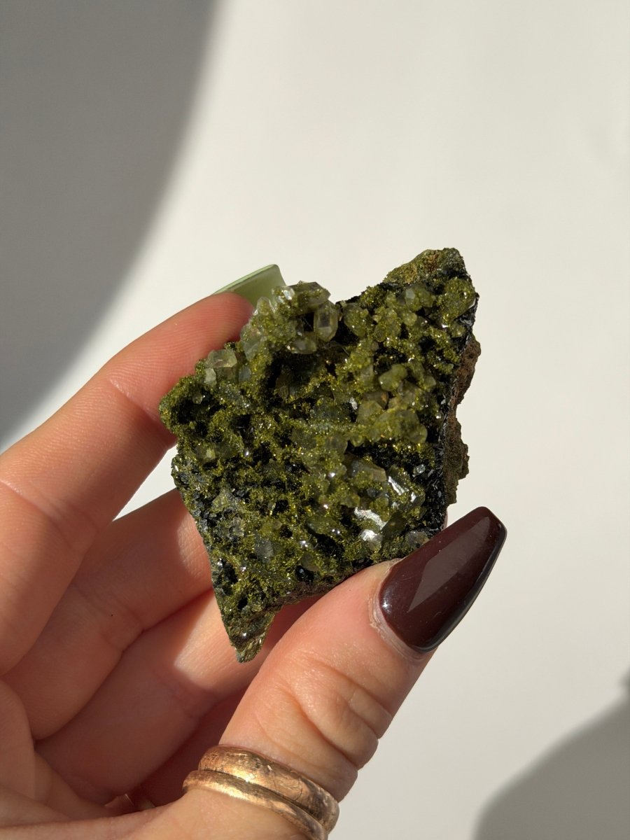 Turkish Forest Epidote and Quartz, M Epidote QuartzTurkey - Haus of Moss + Moon