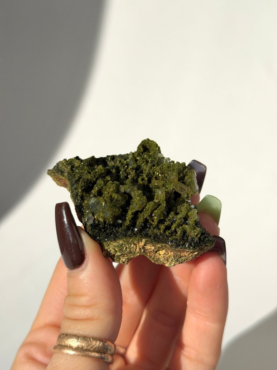 Turkish Forest Epidote and Quartz, M Epidote QuartzTurkey - Haus of Moss + Moon