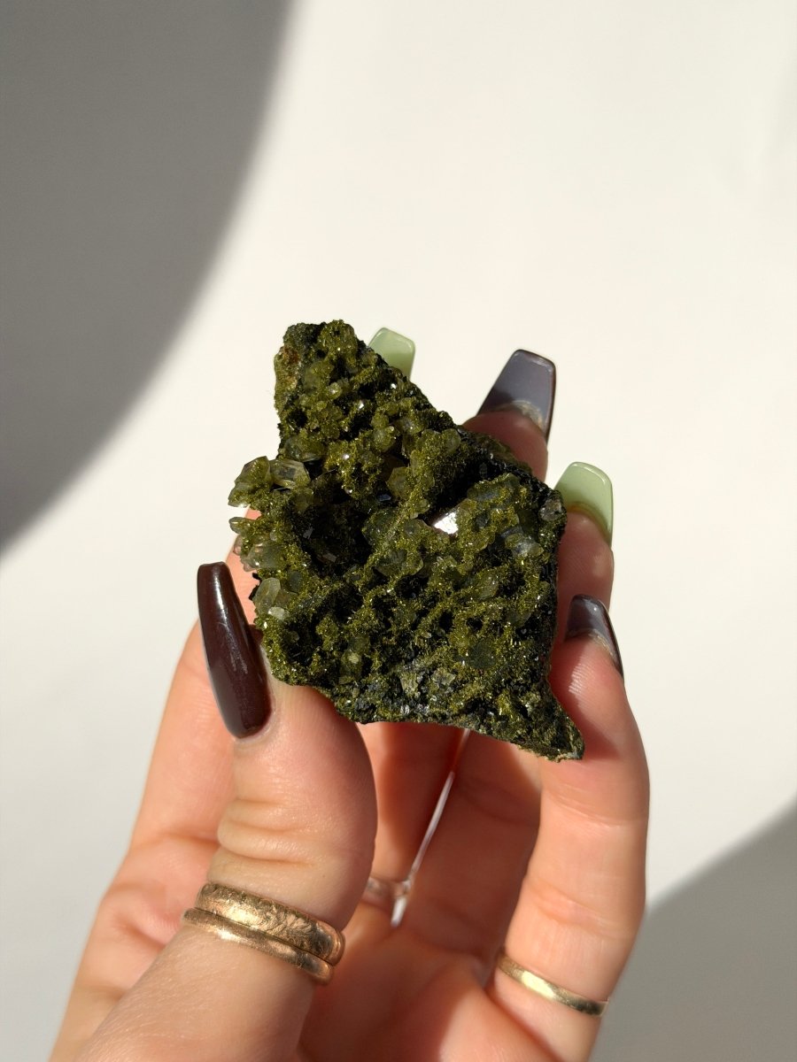 Turkish Forest Epidote and Quartz, M Epidote QuartzTurkey - Haus of Moss + Moon