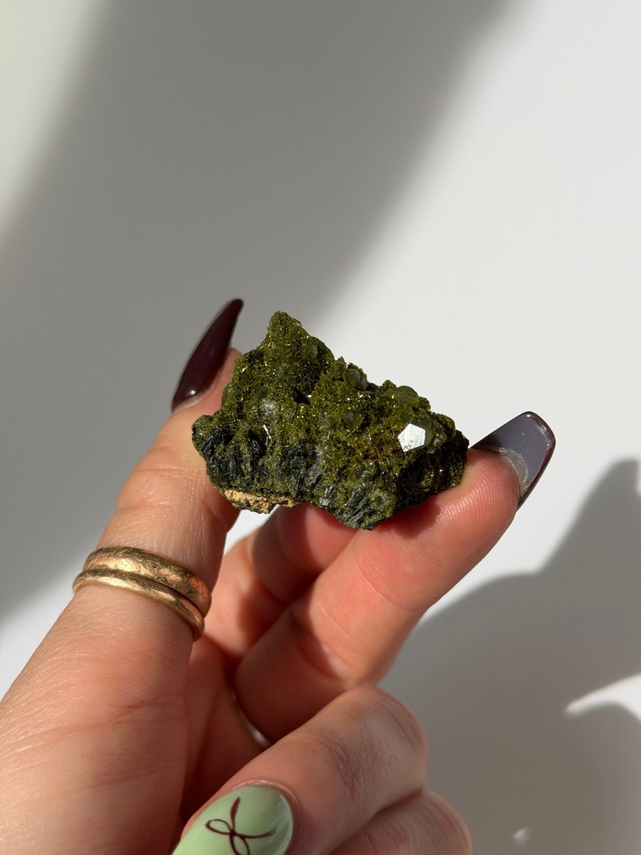 Turkish Forest Epidote and Quartz, Q Epidote QuartzTurkey - Haus of Moss + Moon