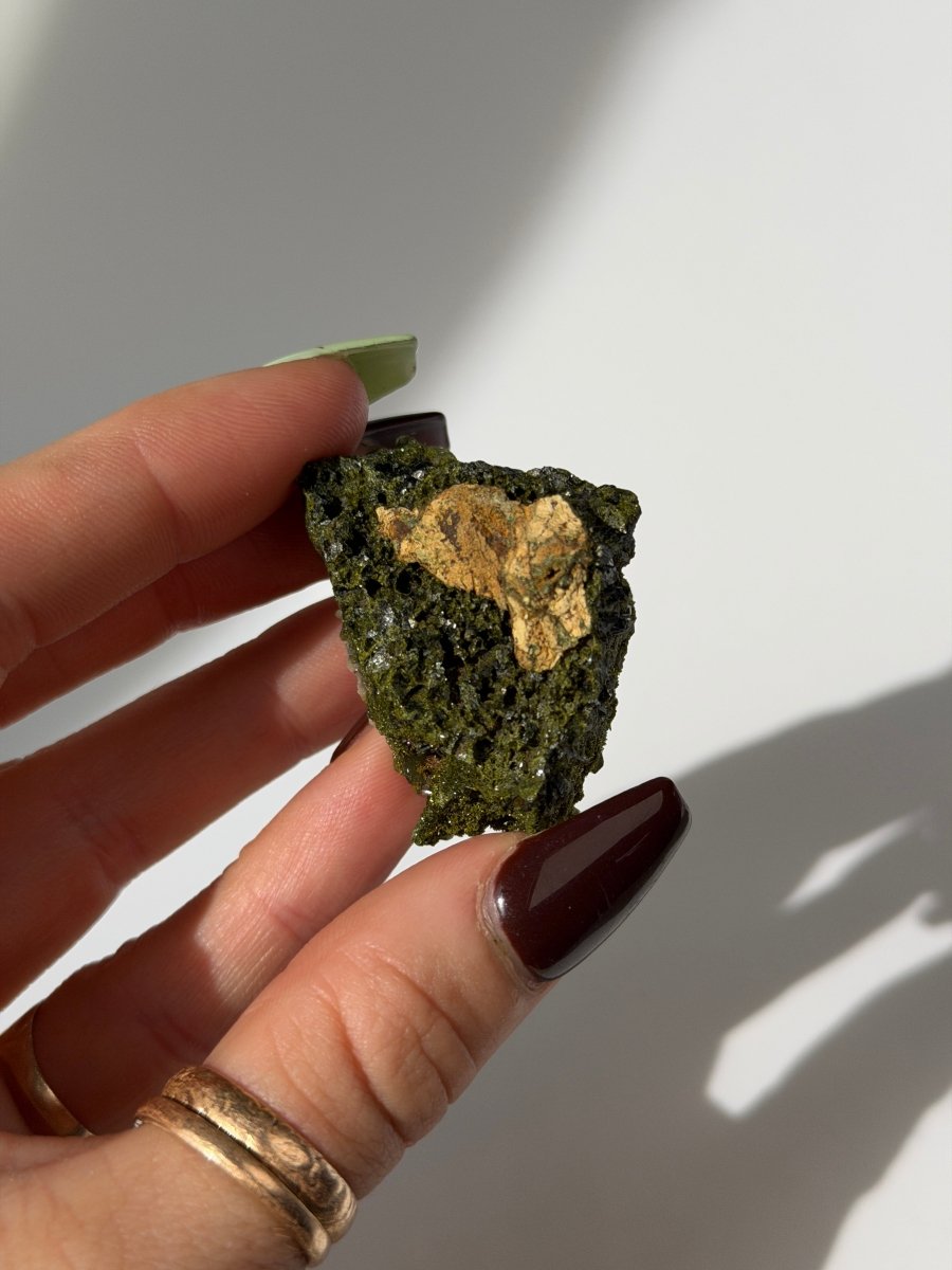 Turkish Forest Epidote and Quartz, Q Epidote QuartzTurkey - Haus of Moss + Moon