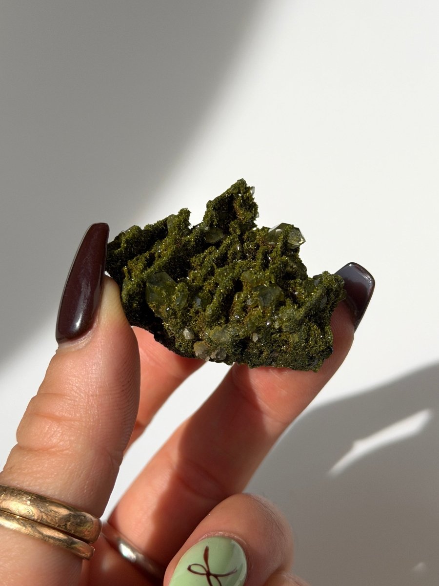 Turkish Forest Epidote and Quartz, Q Epidote QuartzTurkey - Haus of Moss + Moon