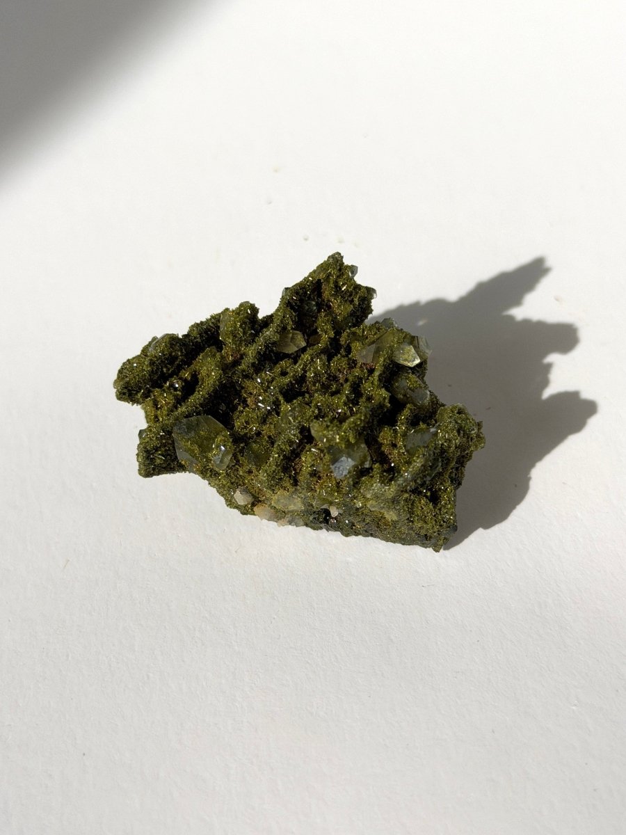 Turkish Forest Epidote and Quartz, Q Epidote QuartzTurkey - Haus of Moss + Moon