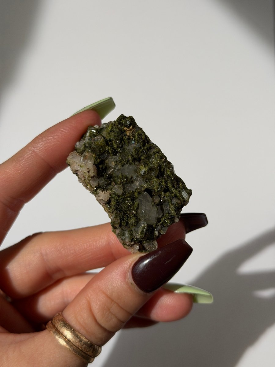 Turkish Forest Epidote and Quartz, S Epidote QuartzTurkey - Haus of Moss + Moon