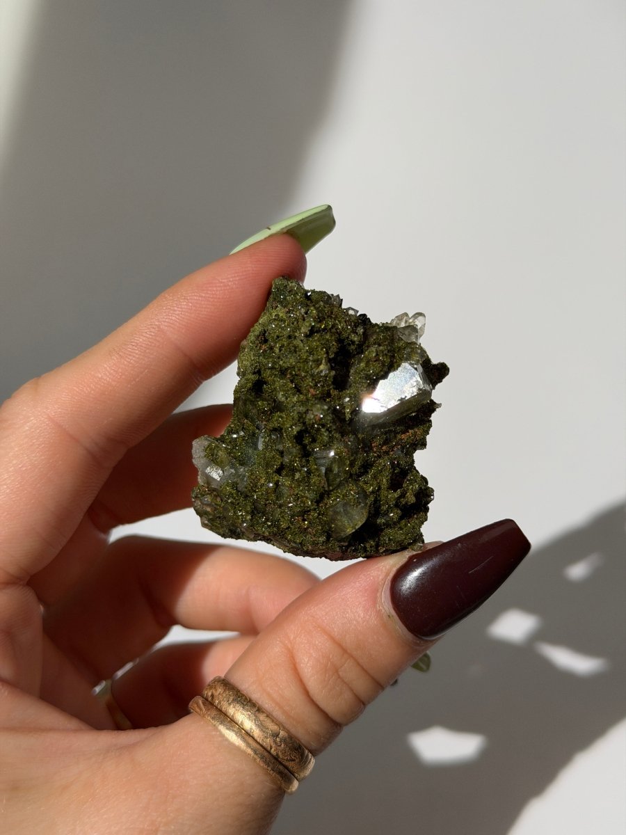 Turkish Forest Epidote and Quartz, T Epidote QuartzTurkey - Haus of Moss + Moon