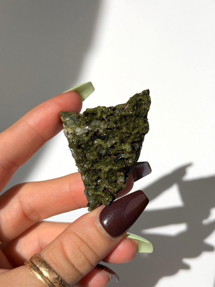 Turkish Forest Epidote and Quartz, V Epidote QuartzTurkey - Haus of Moss + Moon
