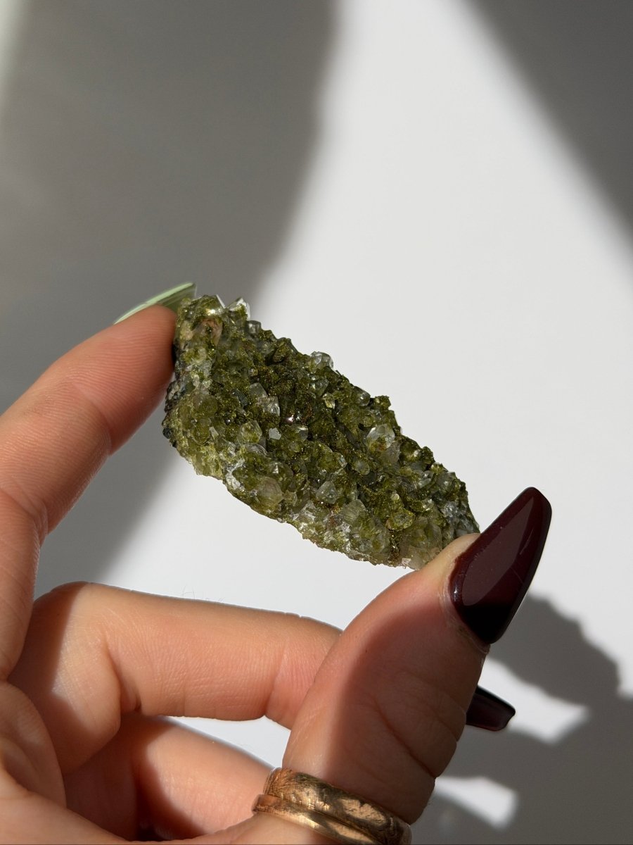 Turkish Forest Epidote and Quartz, Y Epidote QuartzTurkey - Haus of Moss + Moon