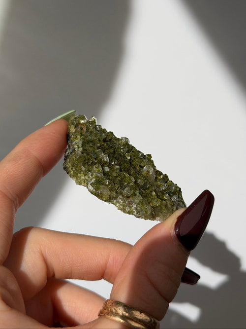 Turkish Forest Epidote and Quartz, Y Epidote Quartz Turkey - Haus of Moss + Moon